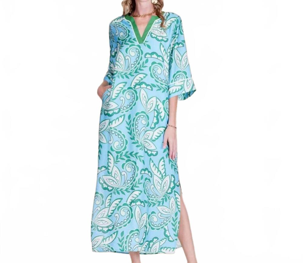 NEW JADE the verdant paisley maxi dress in green/blue